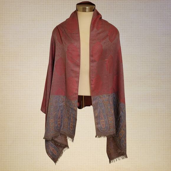Paisley Scarf Pashmina Wrap Festival Rave Summer Boho Lightweight 68"x27" - Picture 1 of 8